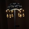 Solar Bird Feeder LED Floor Lamp with Feeding Tray Umbrella