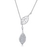DAYLINLOVE Leaf Necklace 925 Sterling Silver Long Y Leaf Adjustable