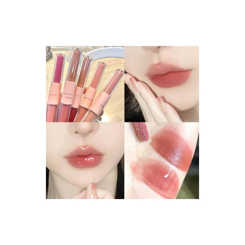 Tinte Labial Líquido de Alto Brillo Efecto Espejo y Fácil