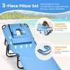 DREAMADE Chaise Lounge Beach Chair, Adjustable Beach Recliner w/Face Hole