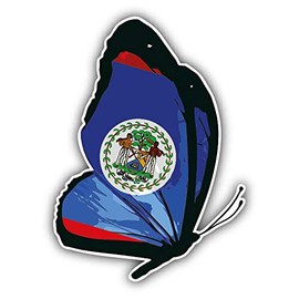 JJH Inc Magnet Belize Flag Butterfly Flexible Vinyl Magnet Waterproof Car Magnetic Bumper Sticker 5"