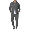 Riskrole Men's Waffle Tracksuit 2 Pieces Set Casual Long Sleeve