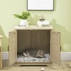 PawHut 3-in-1 Cat Litter Box Furniture Hidden, Cat Cabinet Bed,