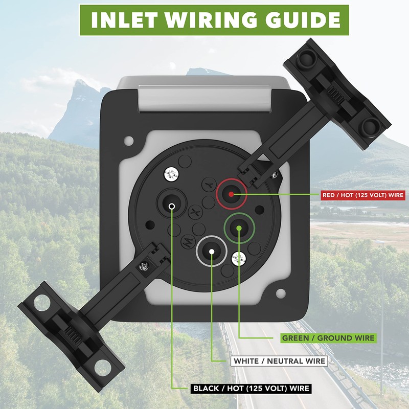 Leisure RV 125/250V 50 AMP Power Plug Twist Lock Inlet