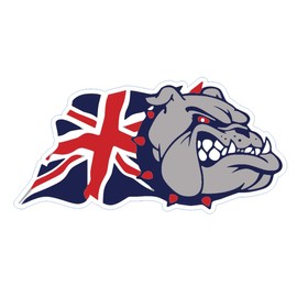 Union Jacks Bulldogs Car Stickers/Decals x 2 Mirrored 6 x 3 Inches Printed On To White Vinyl Simply Peel & Stick