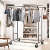 Simple Houseware Heavy Duty Double Rail Clothing Garment Rack, Holds