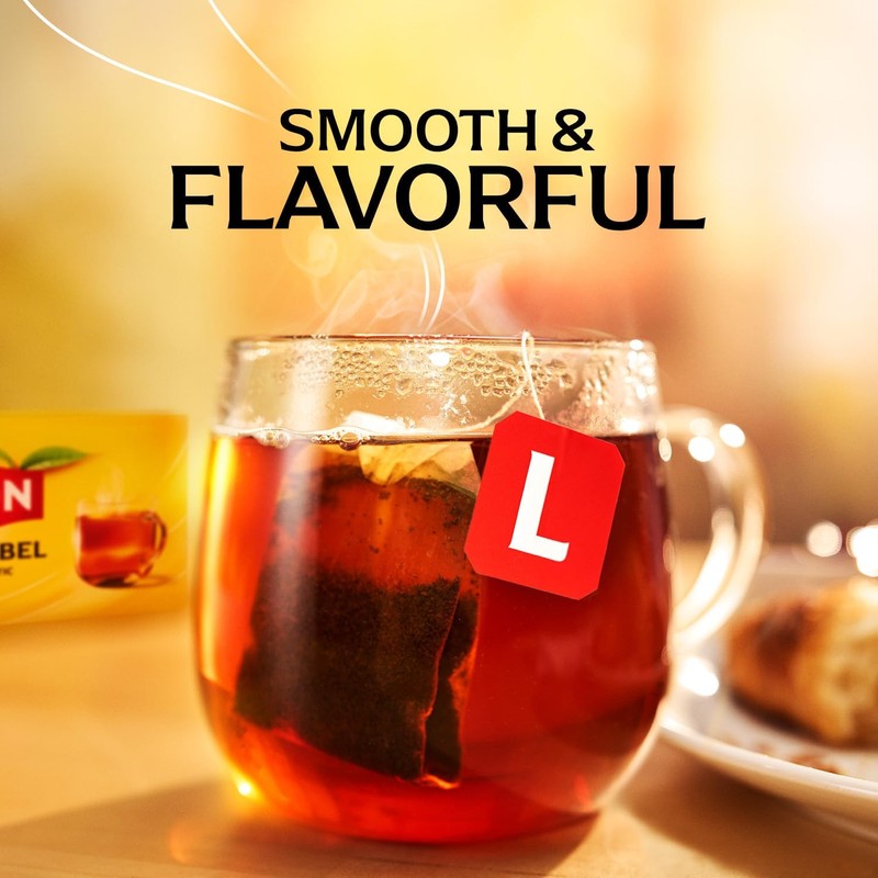 Lipton Black Tea Bags, Hot or Iced High Caffeine Tea,