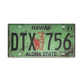 Retro Hawaii License Plate Car Decor License Plates,Room Decoration,License Plate Souvenir,Retro Rusty Metal License Plate Souvenir Front -11
