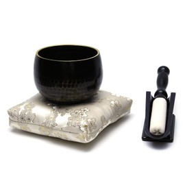 Heavy Tone Daitokuji Rin 4-piece Set, Rin Diameter 4.1 inches (10.5 cm), 3.5 inches (3.5 mm), Tanaka Butsudan Shop Original