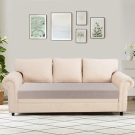 SearchI Stretch Jacquard Sofa Couch Cushion Covers Replacement Cushion Slipcovers Stretch Sofa Seat Cover Furniture Protector Sofa Slipcover Soft with Elastic Bottom(Large, Taupe)