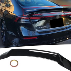 MUTUSAISI Rear Trunk Lip Spoiler R Style Highkick Wing Compatible with 11th Gen Honda Accord LX/EX/Hybrid Sport/Prime 2023 2024 2025 2026 Sedan Accessories (Gloss Black)