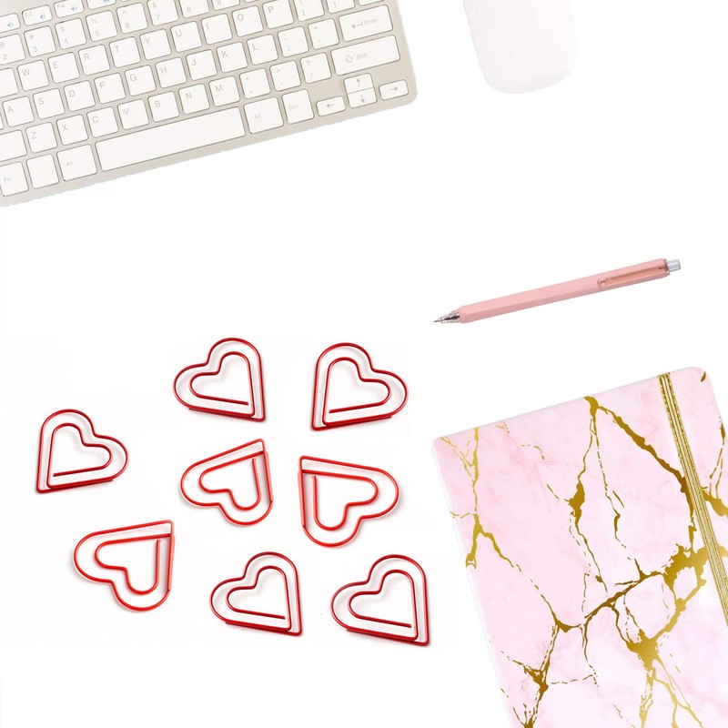 Paper Clips Cute Red Love Heart Shaped Paper Clip for