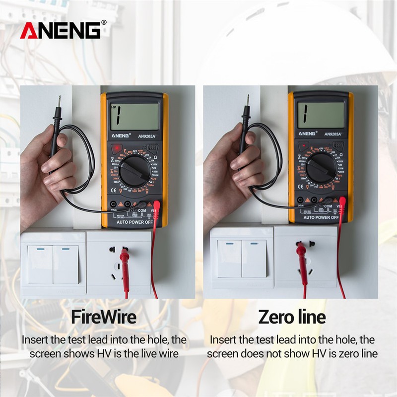 ANENG AN9205A Digital Multimeter 3 1/2 LCD Display 1999 Count