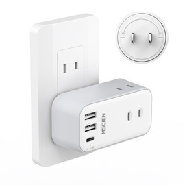 USB Outlet Tap, Rotation, Power Strip with USB, 3 AC Outlets, 3 USB Ports, Octopus Outlet, Multi-Tap, Thunder Guard, Branch Outlet, Small and Lightweight