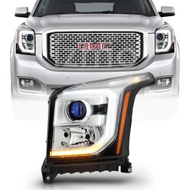 ACANII - For [Halogen Model] 2015-2017 GMC Yukon | XL LED DRL Projector Headlight Headlamp Assembly Left Driver Side