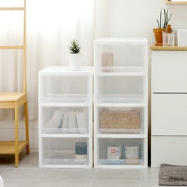 Bono House Max Transparent Drawer 4-tier (transparent/dark transparent/white color added), dark transparent 4-tier / 보노하우스 맥스 투명 서랍장 4단 (투명/다크투명/화이트컬러 추가), 다크투명 4단