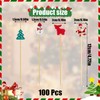 Christmas Cocktail Sticks,100PCS Snowman Santa Claus Elk Christmas Tree Bamboo
