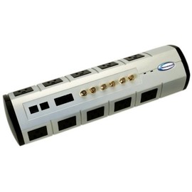 10-Outlet Power Bar Surge Suppressor with Phone, RJ45 and Coax Line Protection