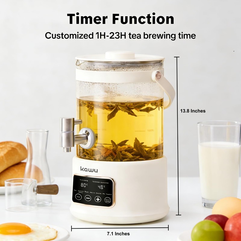 Kawu Electric Kettle, 2.5L Health Pot with Temperature Control, 7-in-1
