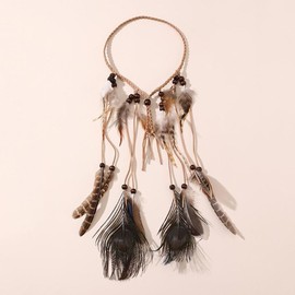 FASELE Framing Hair Ornaments Feather Hairband Hair Accessories Bohemian Style Hippie Band Feather Decoration Fork Adjustable Fashion Beach Travel Photography Party