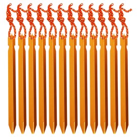 12pcs Aluminum Tent Stakes, Lightweight Tent Pegs for Outdoor Camping Gardening Canopies, Pitching Camping Tent