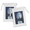 Ambesonne Winter Fabric Pouch Set of 2, Dreamy Cold Night