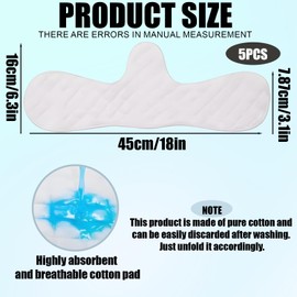 JazRvr Pack of 5 Bra Inserts, Sweating, Underbust Sweat Protection, Cotton Bra Pads, Ideal for Sports and Breastfeeding, 3.1 x 6.3 x 18 Inches