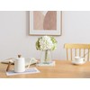 Wracra Hydrangeas Floral Arrangement in Glass Vase, Fake Flowers Silk