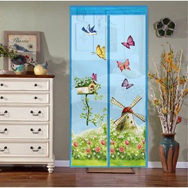 Magnetic Door Screen Fly Bug Mosquito Mesh Curtain for Balcony Sliding Doors Living Room,90x210cm (N)