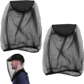2 Pack Midge Head Net, Mosquito Head Net with Fine Mesh, Midge Nets for Head Protection, Ideal for Camping, Hiking, Fishing, Gardening, Safari, 99 * 66CM