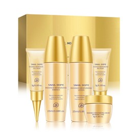 Skincare Gift Set-5 in 1 Snail Mucin Mini Travel Size Moisturizing Facial Skin Care Product Kit with Toner, Eye Cream,Face Serum,Face Cream,BB Cream,Mother's Day Skin Care Gift for Women Mom Girl-A