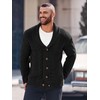 Gafeng Mens Shawl Collar Cardigan Sweater Cable Knit Button Chunky