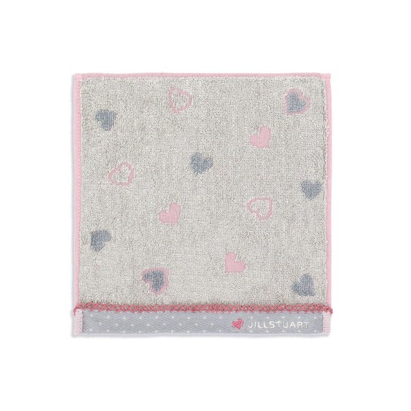 JILL STUART Candy Dot Towel Handkerchief, Gray, Heart, Full Feed