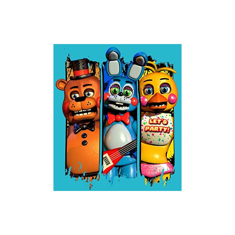 Five Nights at Freddy’s Characters Pins Boy’s Black T-Shirt-L