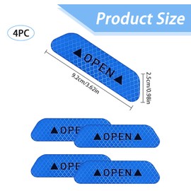 HIAHXC Pack of 4 Car Reflective Stickers, Universal Anti-Collision Stickers, Car Stickers, Reflective Stickers, Car Accessories, Interior (Blue)