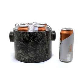 Cookstone soapstone ice bucket with lid | 3.8 quarts | Fits 4 cans or 1 bottle of wine or champagne
