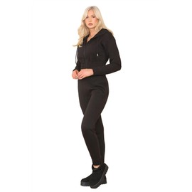 Janisramone® Womens Tracksuit Set, Full Zipper Cropped Hoodie Elastic Waist Ladies Joggers, Plain 2 Pcs Co Ord Loungewear, Fleece Long Sleeve Sweatshirts with Sweatpants Gym Set, Women Activewear
