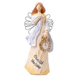 OXRKYOZ Retirement Gift for Woman, Happy Retirement Figurine for Teachers Doctors Nurses Friends Mom Sisters Grandma Coworkers, Cherish Time Angel Retirement Figurines 7.1 Inch, Multicolor