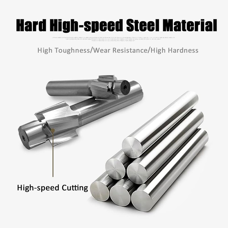 Akozon 5pcs M3-M8 Slotting Counterbore End Mill Cutter Solid Slot