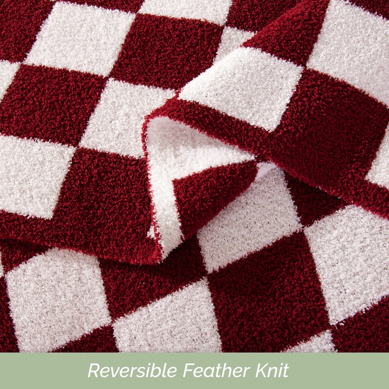 Elegant Comfort Premium Checkered Reversible Throw Blanket - Ultra Soft