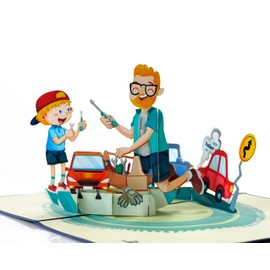 Senticut Best Dad 3D Pop Up Card. Happy Father's Day collection.Unique and colourful card from son to dad, perfect for Happy Father's Day and Birthday for Dads & Grandads. 15cmx20cm