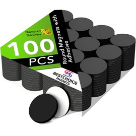 Round Magnets, Flexible Magnetic Dot with Self Adhesive 100Pcs Self Adhesive Magnet Dots 0.8" x 0.8" Peel & Stick Magnetic Sheets for Crafts Refrigerator