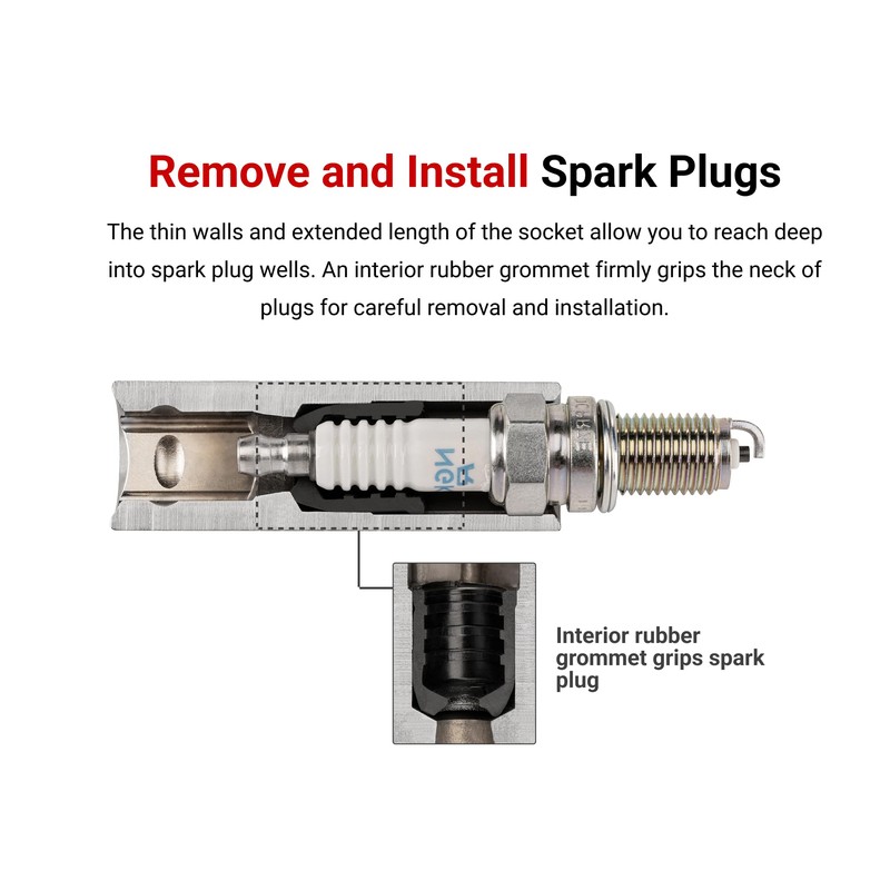 TEKTON 3/8 Inch Drive Spark Plug Socket Set, 3-Piece (5/8,