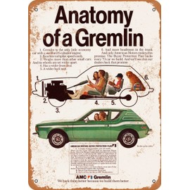RetroRust 10 x 14 METAL SIGN - 1973 AMC Gremlin - Vintage Rusty Look