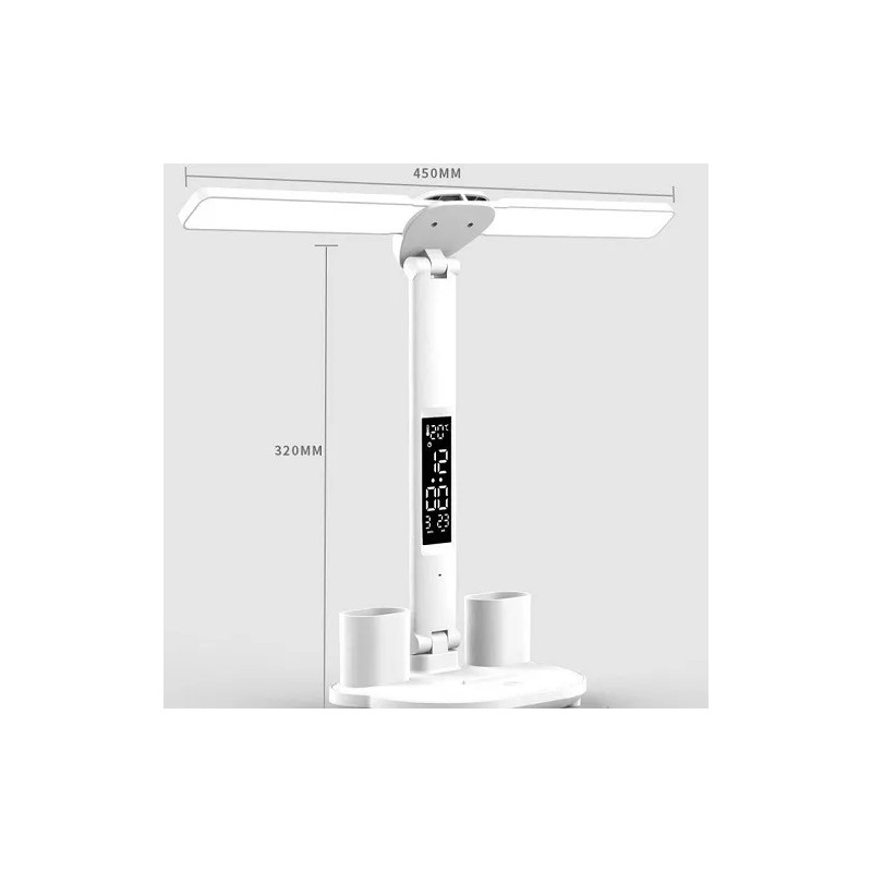 Eco R Lampara Led Doble De Mesa Reloj Y Lapicero