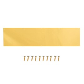 SUMBIN Door Kick Plate for Interior and Exterior Doors 8 x 34 fits Front or Back Door - Door Kick Plates Beautiful and adds Scratch Protection Satin Brass Finish