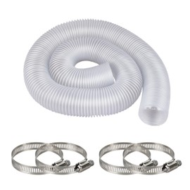 2-1/2" x 10' Heavy PVC Dust Collection Hose Flexible Clear Puncture Resistant,for Shop Dust Collection System Clear with 4 Stainless Steel Hose Clamps