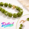 ACEDRE Chunky Beaded Choker Necklace Acrylic Square Beads Necklaces Beach