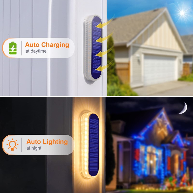 YiLaie Solar Step Lights Outdoor Waterproof, Warm White Solar Stair