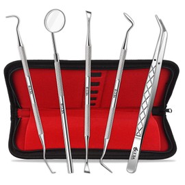 Dental Pick Tools Plaque Tartar Remover Scaler Stainless Steel Dental Teeth Whitening Cleaning Oral Care Kit –Professional Hygiene Tool Set with Tooth Scraper (5 Pack)